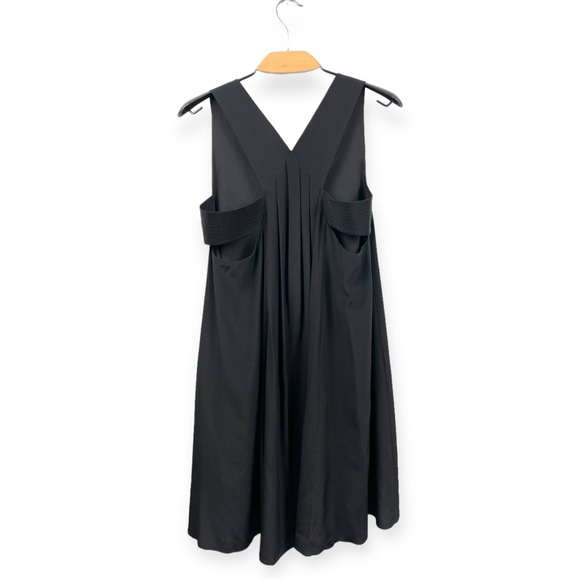 Club Monaco Rosan 100% Silk Black Side Banded Sleeveless Trapeze Dress Size 8 - Picture 3 of 8